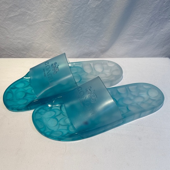 Coach Shoes - 🆕 Coach Translucent Aqua Slide Sandals